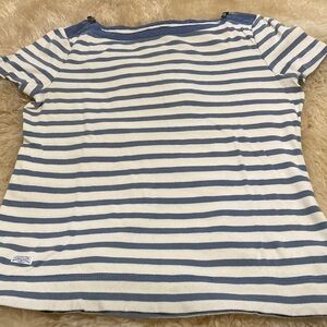 LRL striped zip accent top size L
